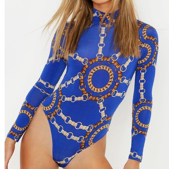 Boohoo Chain Print Bodysuit - Picture 7 of 9